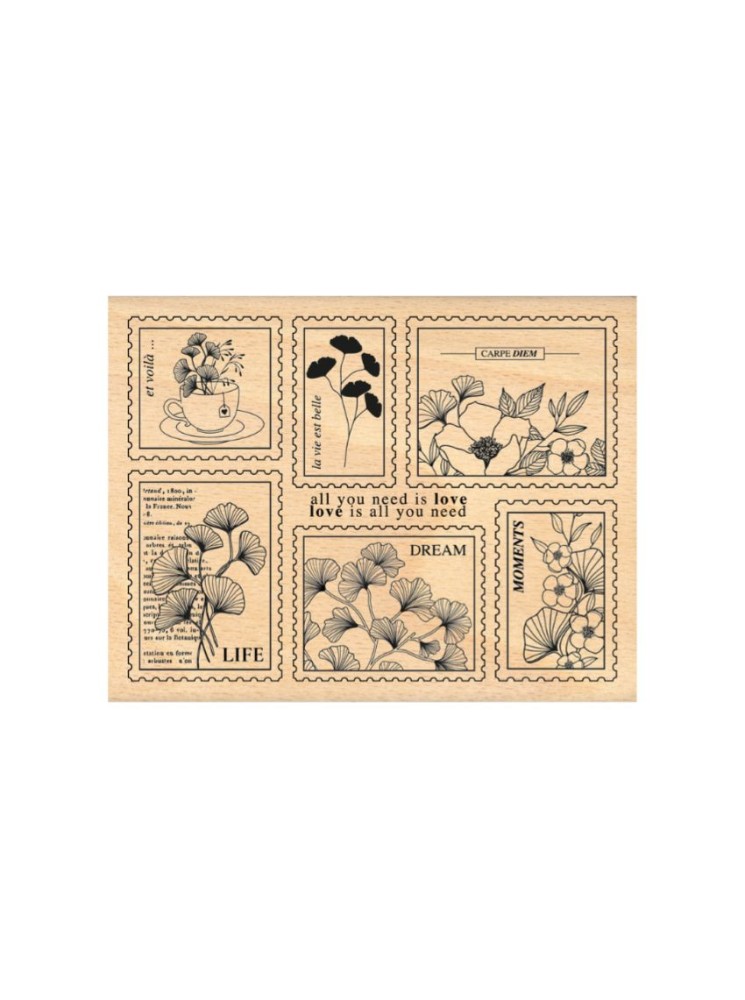 Tampon bois - Timbres Ginkgo - Collection "Ginkgo"   Florilèges Design