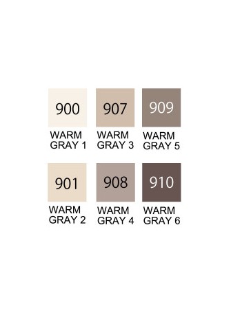 Set de 6 Clean Color Real Brush - Warm Gray - Kuretake
