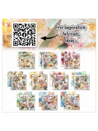 Pack de papiers imprimés 15 x 15 cm - Sunroom Drift - Collection "Botanical"  - Aall & Create