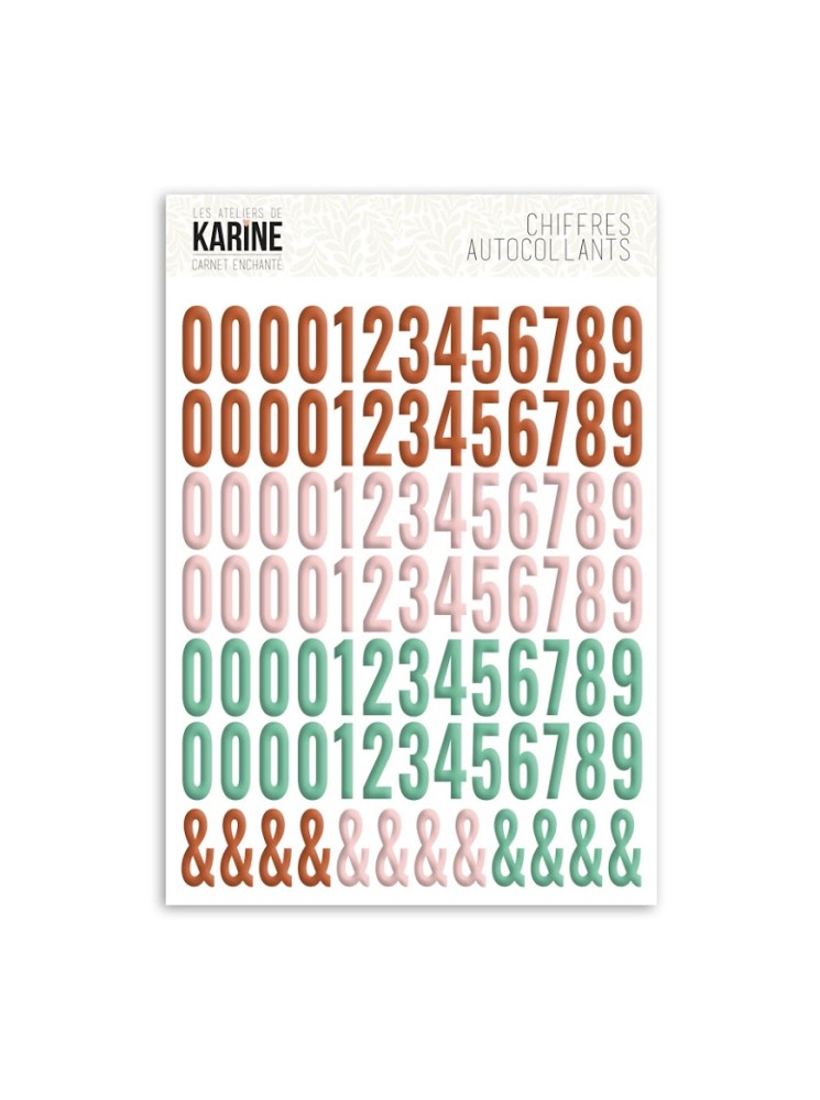 Chiffres autocollants "couleurs assorties" - Collection "Carnet enchanté" - Les Ateliers de Karine