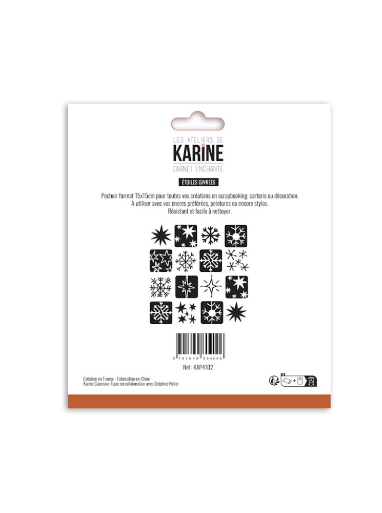 Etoiles givrées - Pochoir - Collection "Carnet Enchanté" - Les Ateliers de Karine