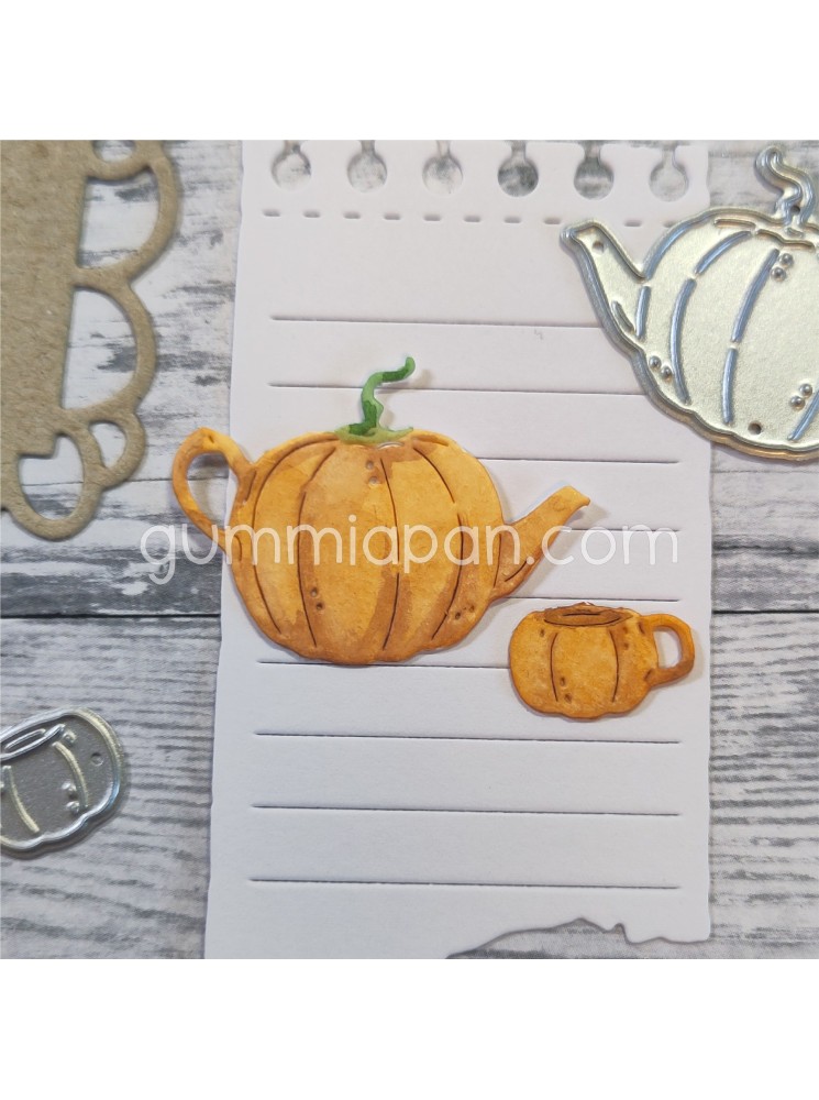 Théière et tasse potiron - Dies -  Gummiapan