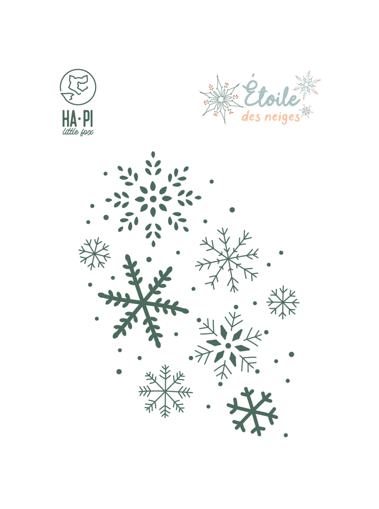 Fond Flocons - Collection " Etoile des neiges"  - dies -  HA PI Little Fox