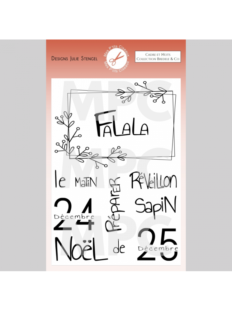 Cadre et mots - Tampon clear - Collection "Bredele & Co" - Mes P'tits Ciseaux