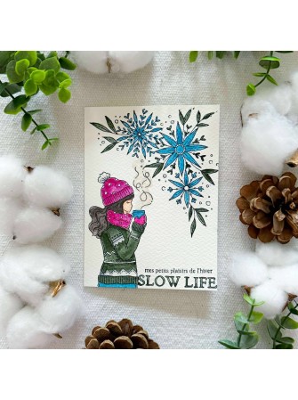 Texture Flocons - Tampon Clear - Collection "Altitude" - Chou & Flowers