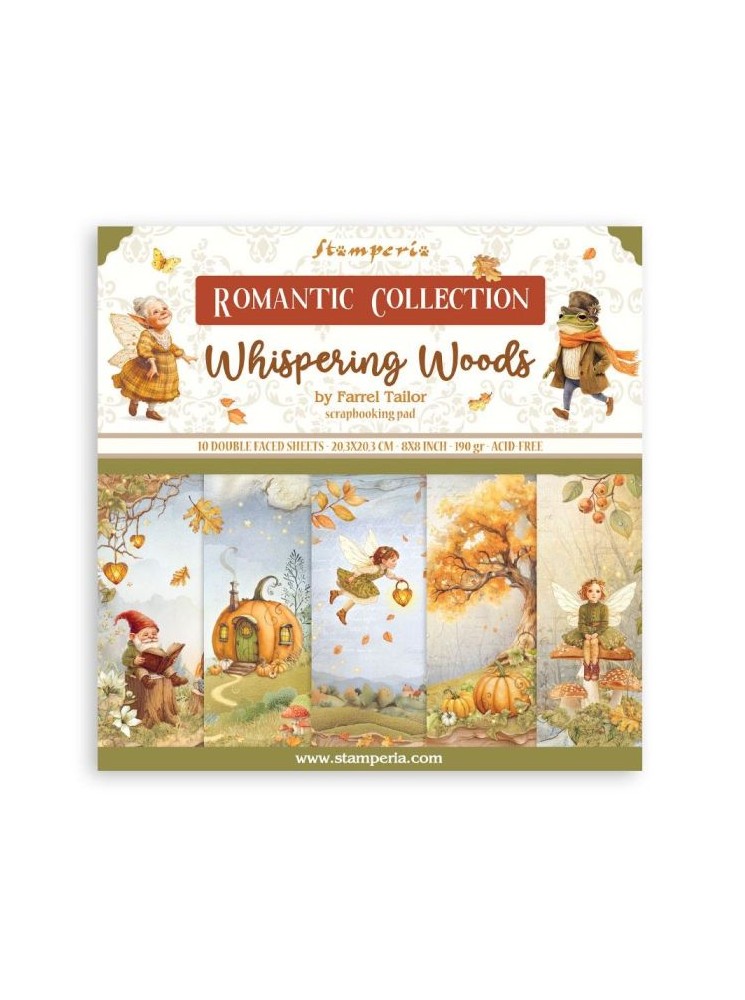 Pack papiers 20 x 20 cm - Collection "Whispering Woods" - Stamperia