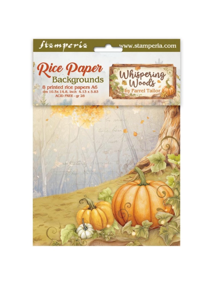 Backgound - Collection "Whispering Woods" - Feuille de riz -  Stamperia