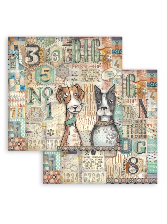 Pack papiers 20 x 20 cm  - Collection "Furry Friends" - Stamperia