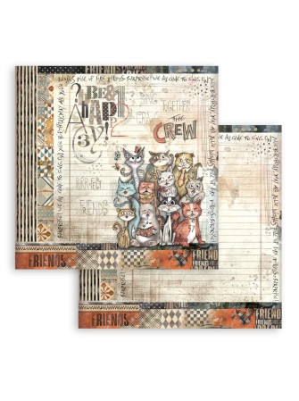 Pack papiers 20 x 20 cm  - Collection "Furry Friends" - Stamperia