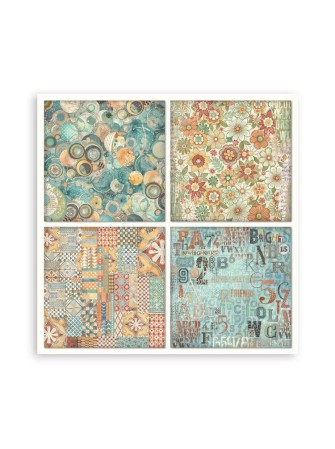 Maxi Pack papiers 20 x 20 cm - Collection "Furry Friends" - Stamperia