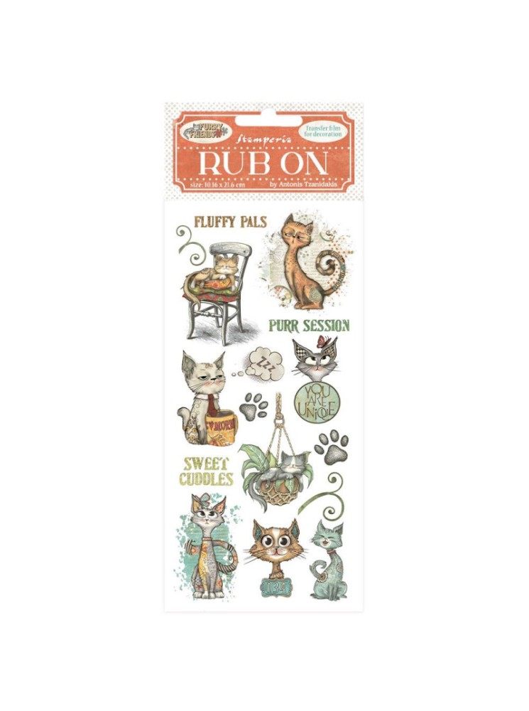 Rub'ons - Chat - Collection "Furry Friends" - Stamperia