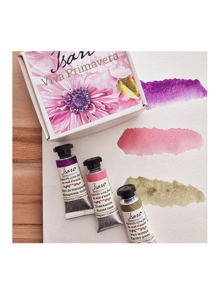 Kit de 3 tubes d'aquarelles extra fines - Viva Primavera - Isaro