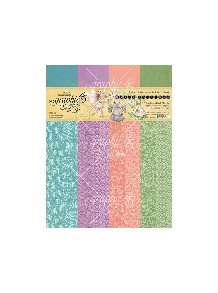 Pack papiers Patterns A4 - Collection "Fairy Boutique" - Graphic 45