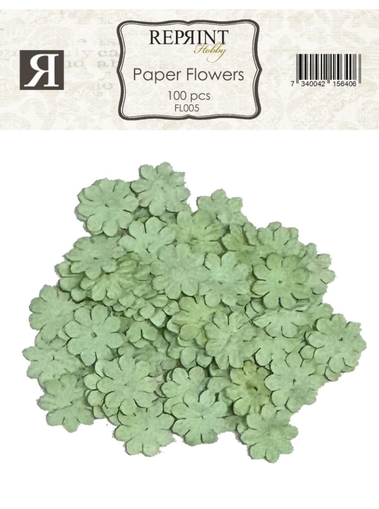 Fleurs en papier - Vert - Reprint