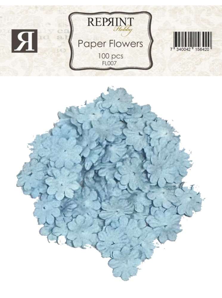 Fleurs en papier - Bleu clair - Reprint