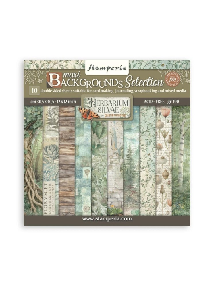 Pack papiers background - Collection "Herbarium Silvae" - Stamperia