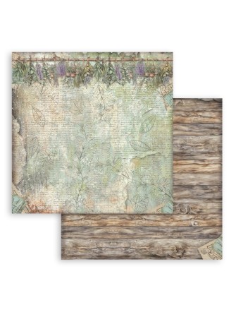 Pack papiers background 20 x 20 cm - Collection "Herbarium Silvae" - Stamperia