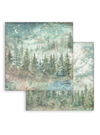 Pack papiers background 20 x 20 cm - Collection "Herbarium Silvae" - Stamperia