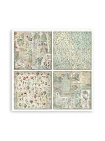 Maxi Pack papiers 20 x 20 cm  - Collection "Herbarium Silvae" - Stamperia