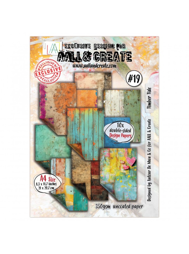 Pack de papiers imprimés A4 - Timber Tide - Aall & Create